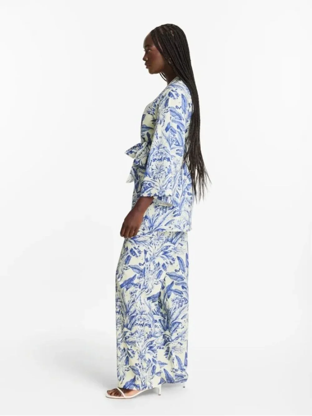 Diarrablu Printed Cotton Poplin Leer Pants Toile Blu Womens Size XS